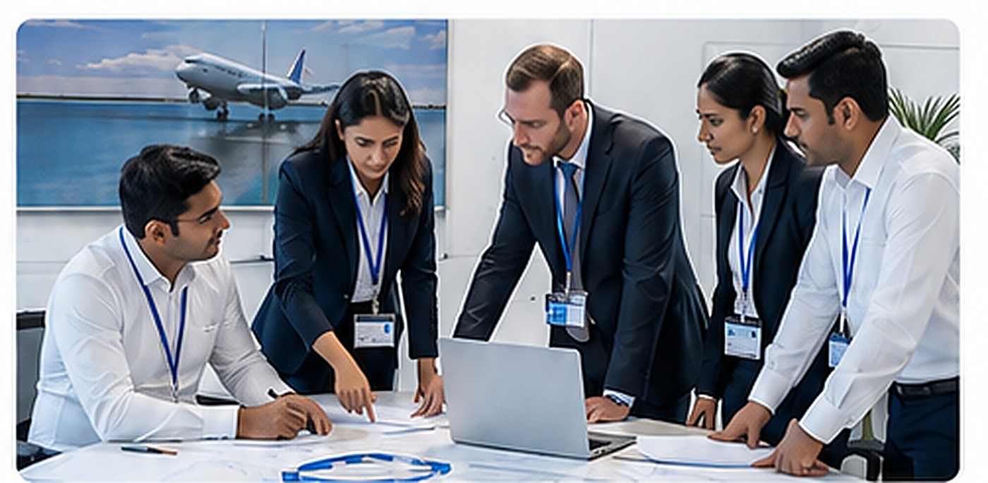 The Polaris team reviewing documents around a table
