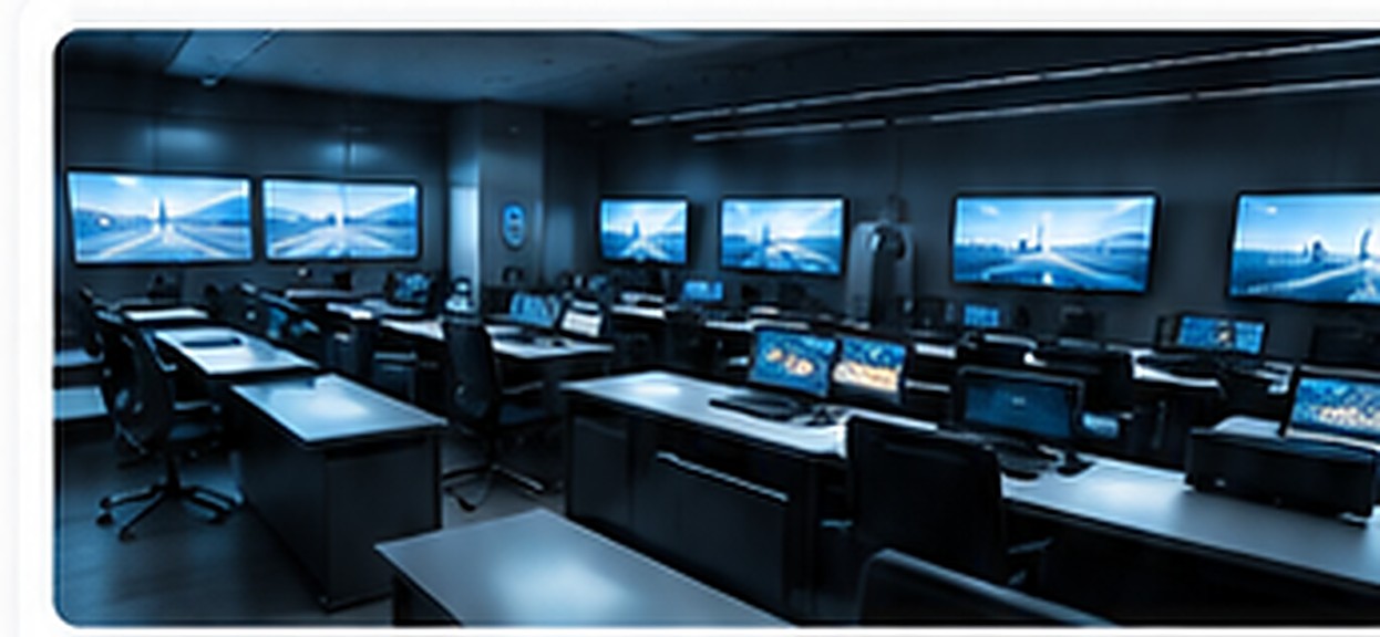 Ground training classroom with simulator stations