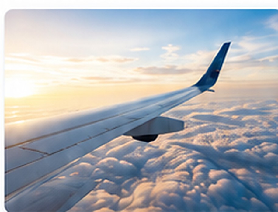 Aircraft wing above the clouds